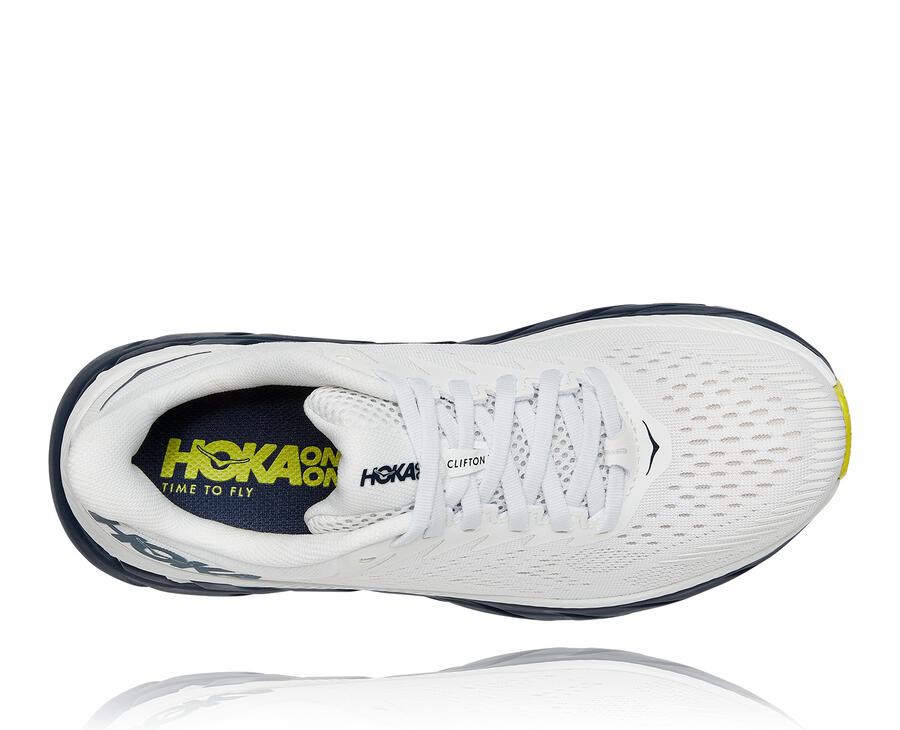 Hoka One One Running Shoes Mens White/Black - Clifton 7 - 32681NORQ